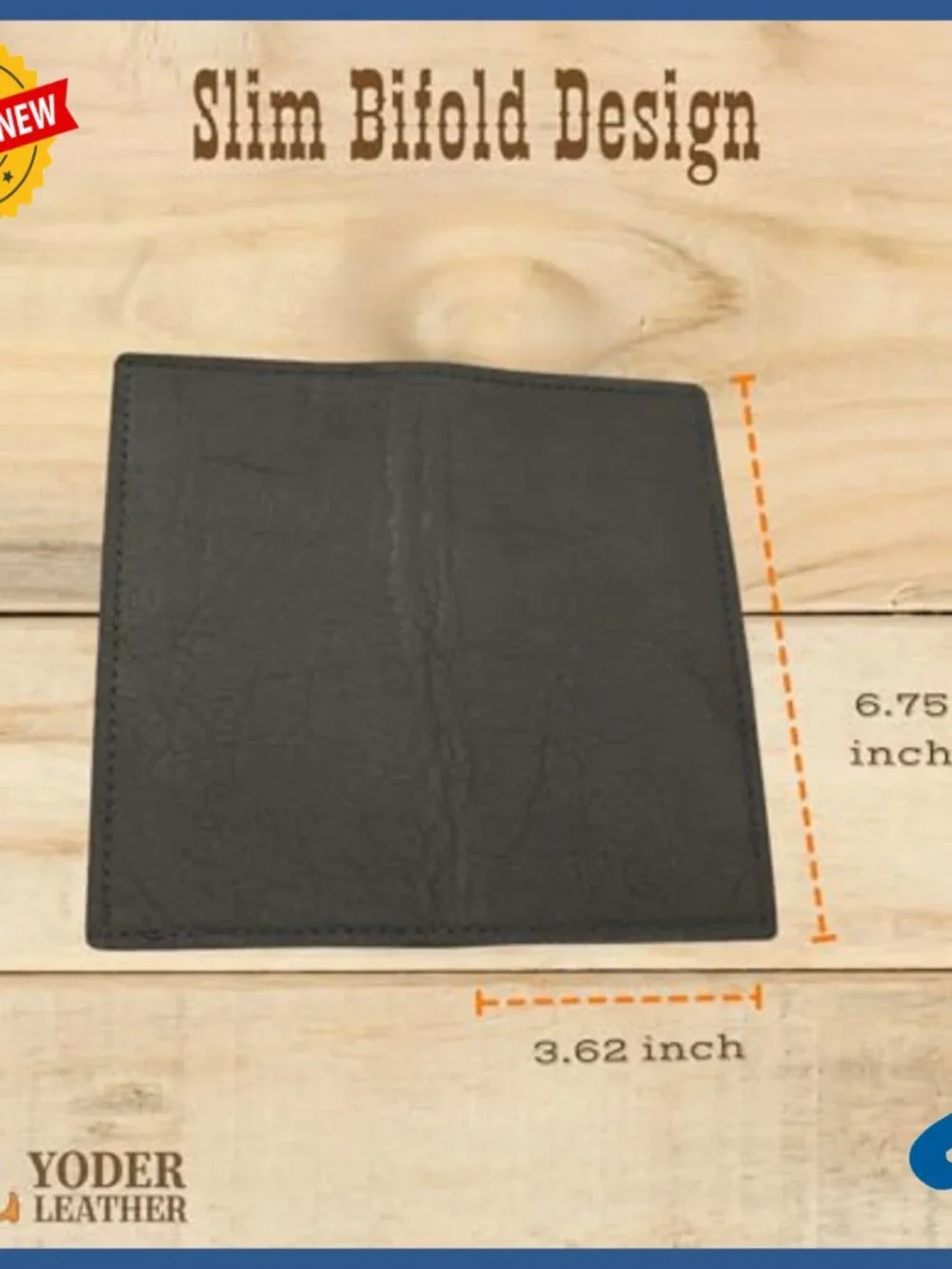 Genuine Buffalo Bison Leather Long Checkbook Wallet Slim Profile RFID Protected